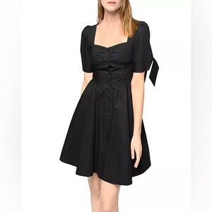 AS-IS Pinko Assolto Square Neck Cotton Poplin Button Up Dress Size 8